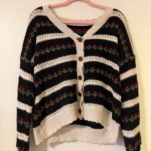 Floral Knit Cardigan